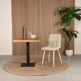 LABEL51 Eetkamerstoel Nino 54x45x89 cm - Zand - Stof - set van 2