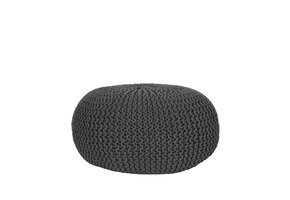 LABEL51 Poef Knitted - Antraciet - Katoen - L