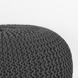 LABEL51 - Poefs Knitted - Grijs - 70x70x35cm