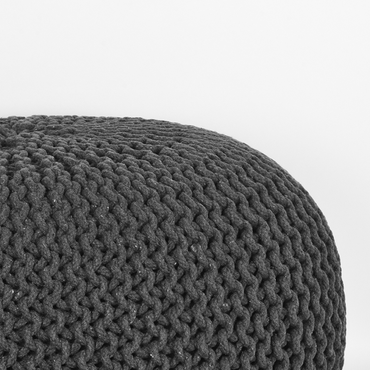 LABEL51 - Poefs Knitted - Grijs - 70x70x35cm