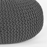 LABEL51 - Poefs Knitted - Grijs - 70x70x35cm