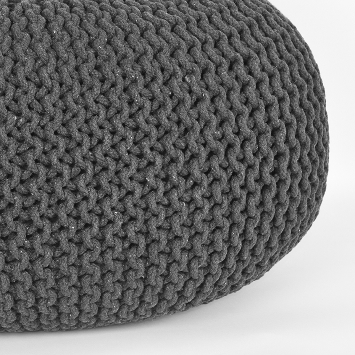 LABEL51 - Poefs Knitted - Grijs - 70x70x35cm