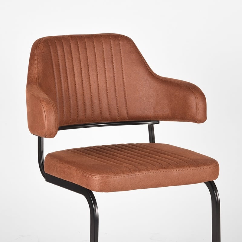 LABEL51 Eetkamerstoel Otta - Cognac - Microfiber
