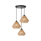 LABEL51 - Hanglamp Ibiza Diamond - 3-Lichts - 30x30x150cm - Bruin