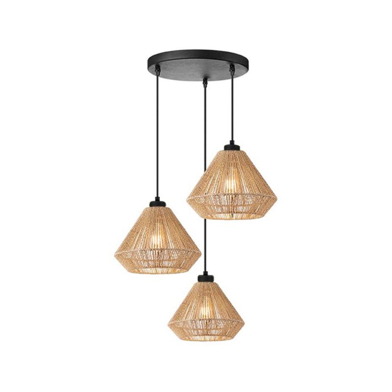LABEL51 - Hanglamp Ibiza Diamond - 3-Lichts - 30x30x150cm - Bruin
