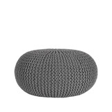 LABEL51 - Poefs Knitted - Donkergrijs - 70x70x35cm