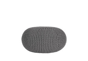 LABEL51 Poef Knitted - Donkergrijs - Katoen - L
