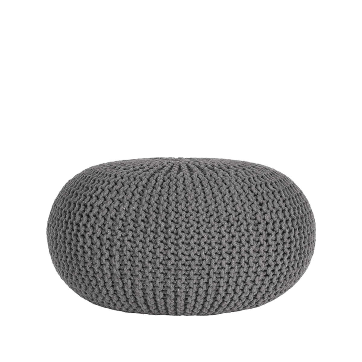 LABEL51 - Poefs Knitted - Donkergrijs - 70x70x35cm