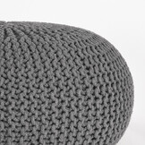LABEL51 - Poefs Knitted - Donkergrijs - 70x70x35cm