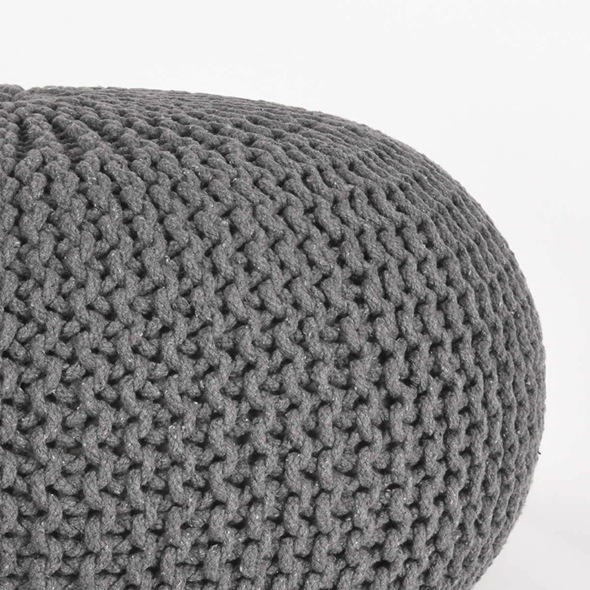 LABEL51 - Poefs Knitted - Donkergrijs - 70x70x35cm