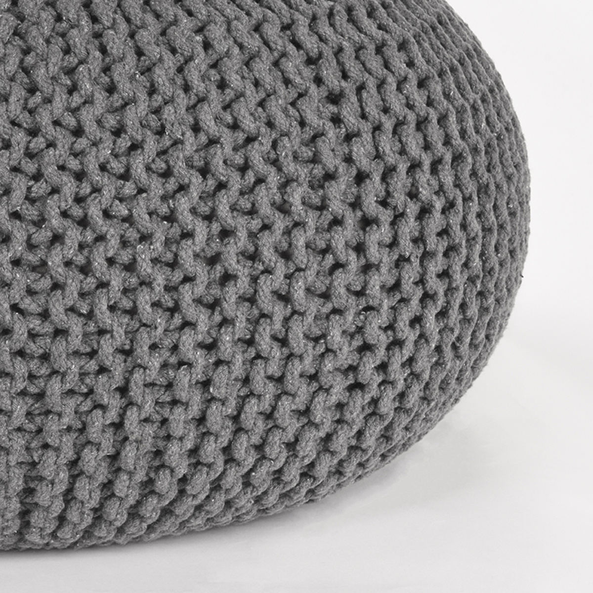 LABEL51 - Poefs Knitted - Donkergrijs - 70x70x35cm