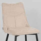 LABEL51 Eetkamerstoel Riv 47x59x88 cm - Naturel - Stof - set van 2