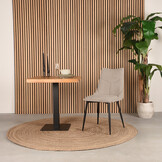 LABEL51 Eetkamerstoel Riv 47x59x88 cm - Naturel - Stof - set van 2