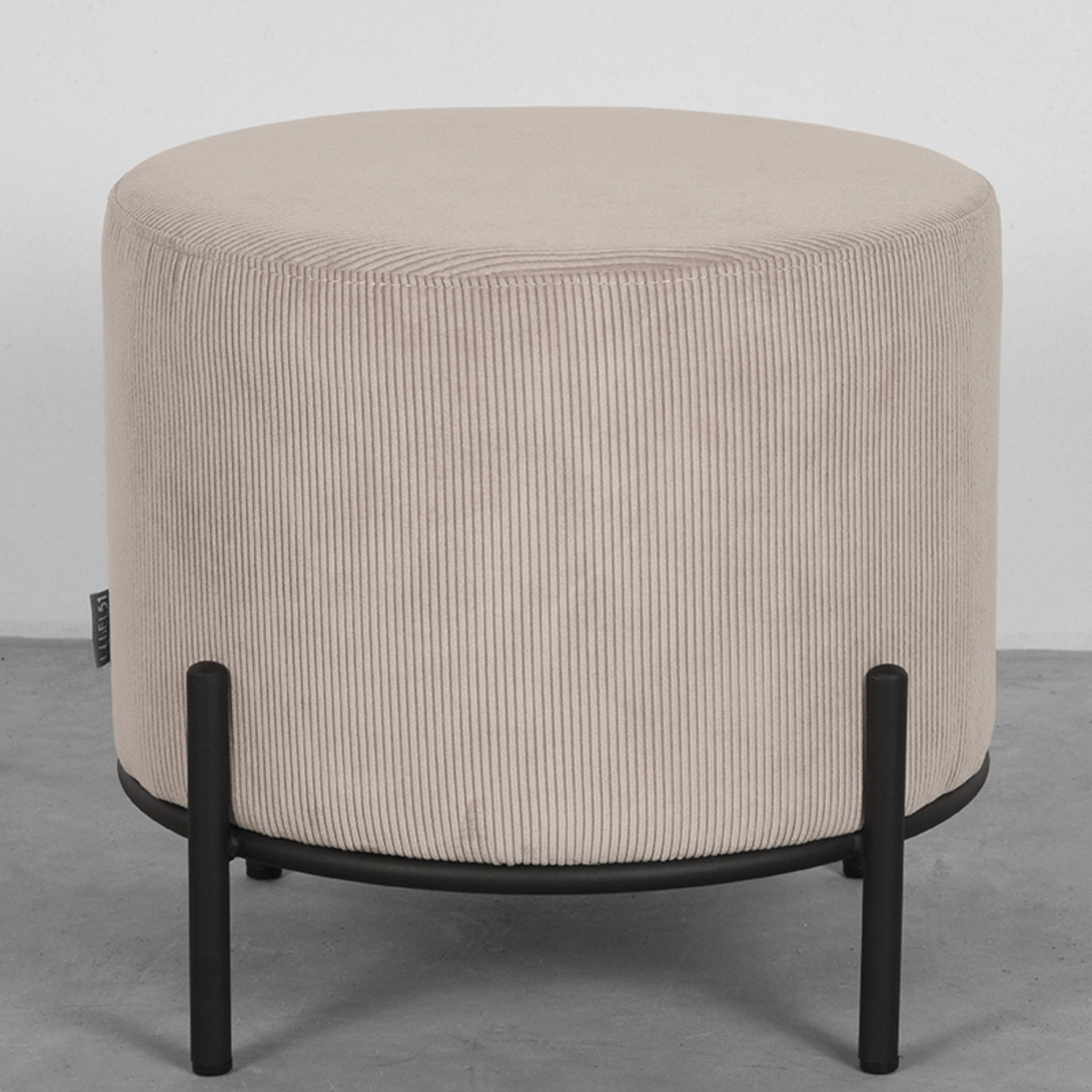 LABEL51 Poef Troy 46x46x41 cm - Naturel - Ribcord - L