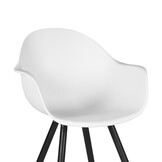 LABEL51 Eetkamerstoel Luca - Wit - Kunststof - Set van 2