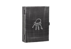 LABEL51 Wanddecoratie Sleutelkastje - Zwart - Metaal - 25x8x35 cm