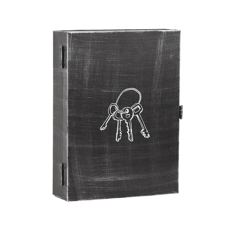 LABEL51 Wanddecoratie Sleutelkastje - Zwart - Metaal - 25x8x35 cm