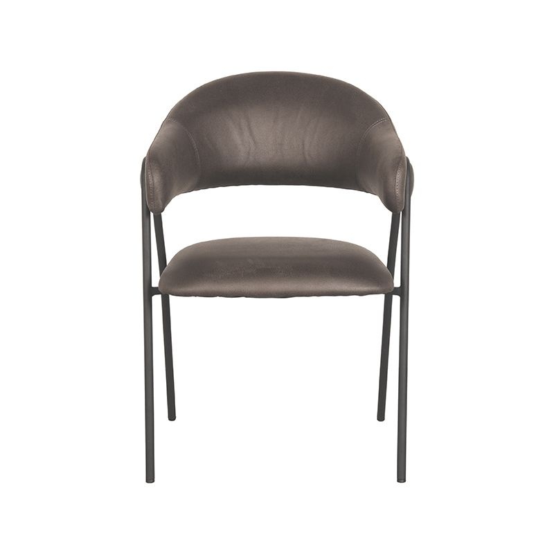 LABEL51 Eetkamerstoel Lowen - Antraciet - Microfiber