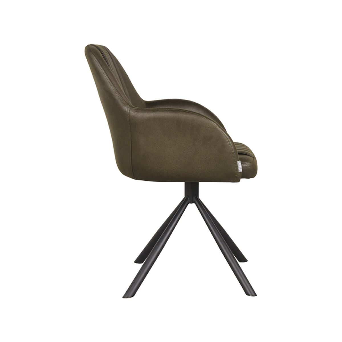 LABEL51 Eetkamerstoel Novi - Army green - Microfiber