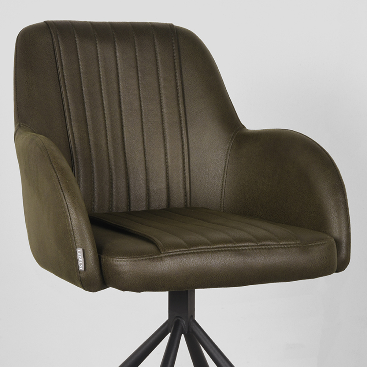 LABEL51 Eetkamerstoel Novi - Army green - Microfiber