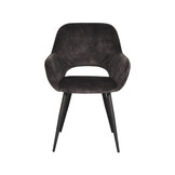 LABEL51 Eetkamerstoel Fer - Antraciet - Velours - set van 2