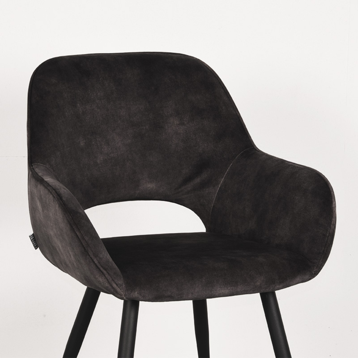 LABEL51 - Eetkamerstoel Fer - Grijs - 57x58x87cm - Set van 2