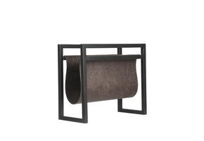 LABEL51 Wanddecoratie Magazinehouder - Antraciet - Leder
