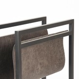 LABEL51 Wanddecoratie Magazinehouder - Antraciet - Leder