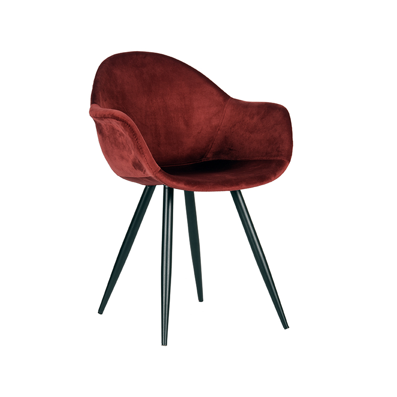 LABEL51 Eetkamerstoel Forli - Rood - Fluweel