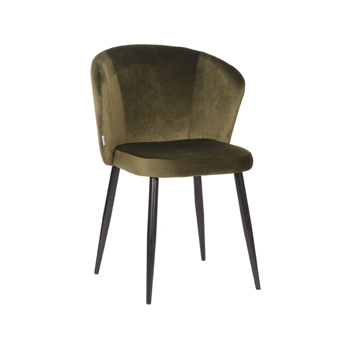 LABEL51 Eetkamerstoel Wave - Army green - Fluweel