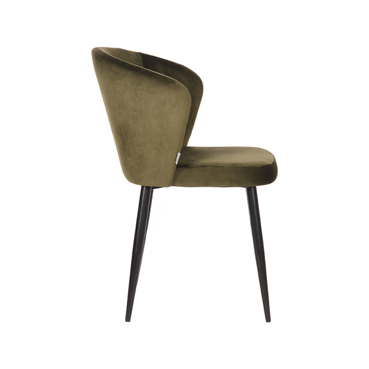 LABEL51 Eetkamerstoel Wave - Army green - Fluweel