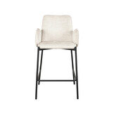 LABEL51 Barkruk Joni - Crème - Fluweel - Zithoogte 65 cm - set van 2