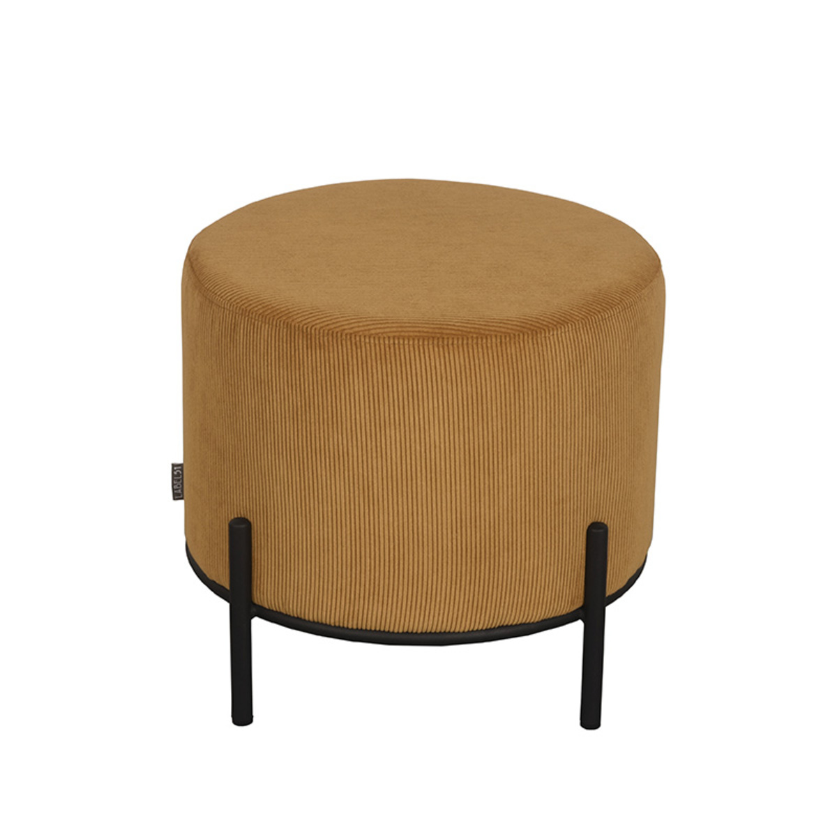 LABEL51 Poef Troy 46x46x41 cm - Oker - Ribcord - L