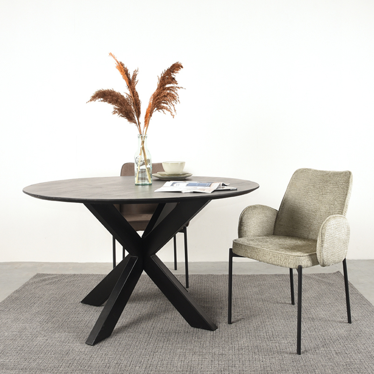 LABEL51 - Eetkamerstoel Joni - Beige - 60x55x86cm - Set van 2