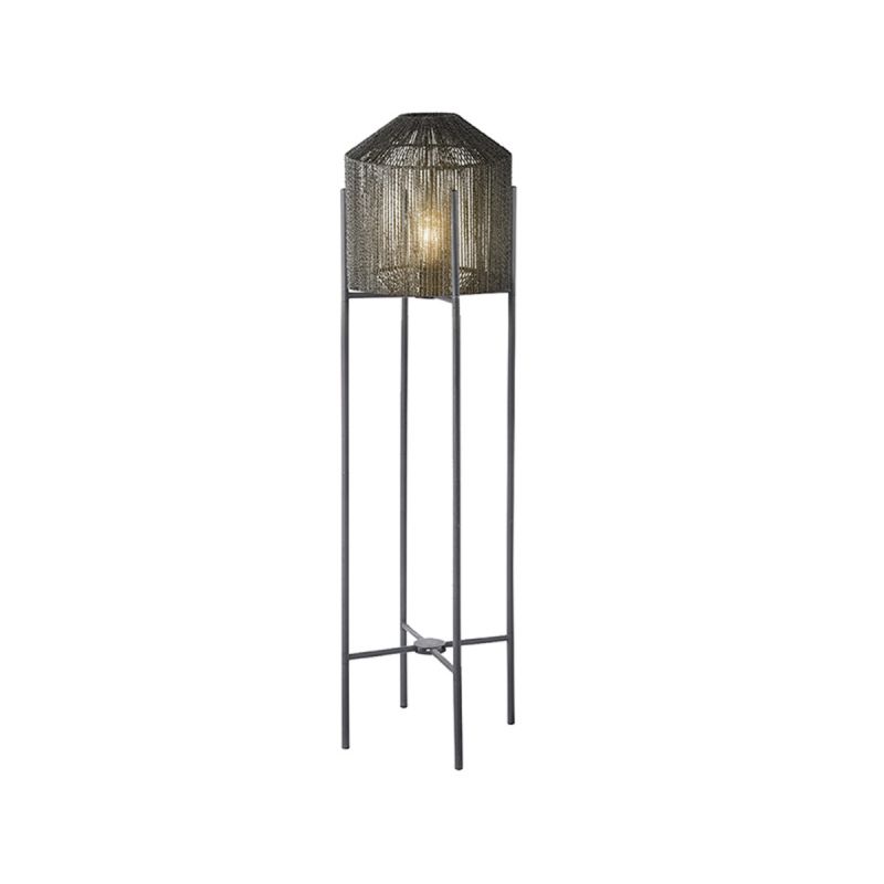 LABEL51 - Vloerlamp Ibiza - Zwart - 30x30x150cm