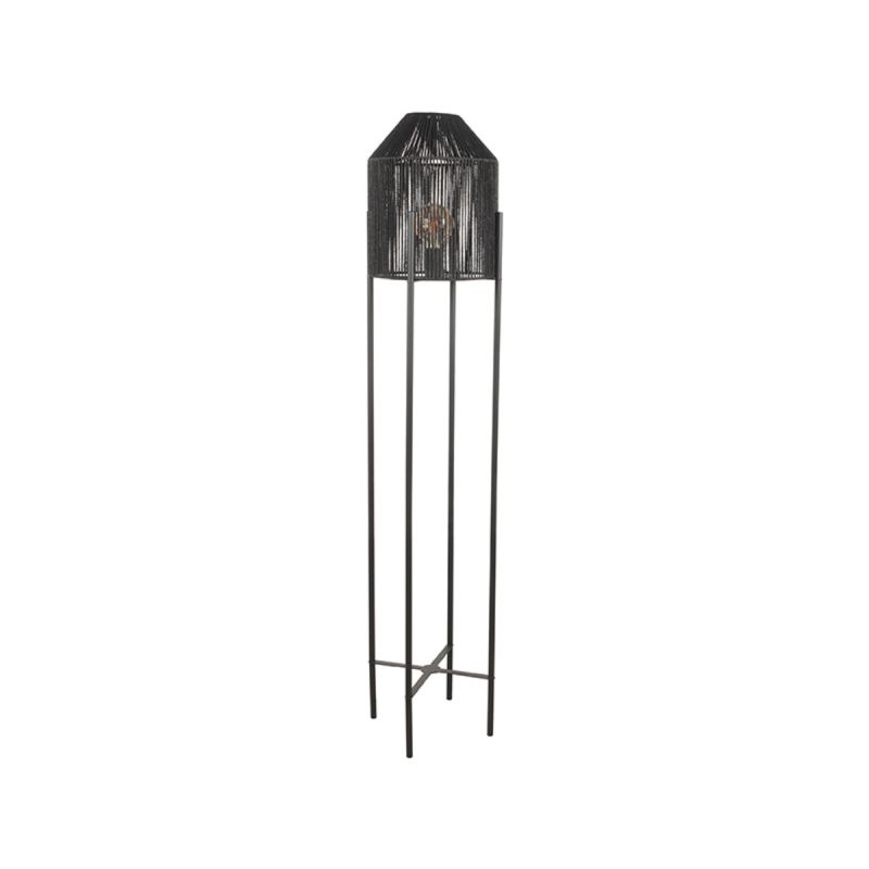 LABEL51 - Vloerlamp Ibiza - Zwart - 30x30x150cm