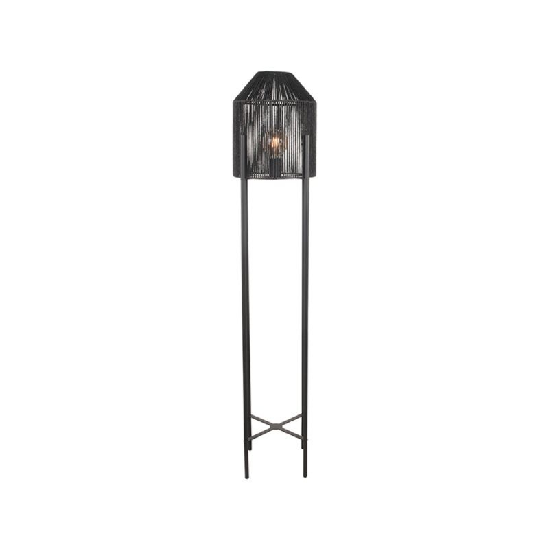LABEL51 - Vloerlamp Ibiza - Zwart - 30x30x150cm