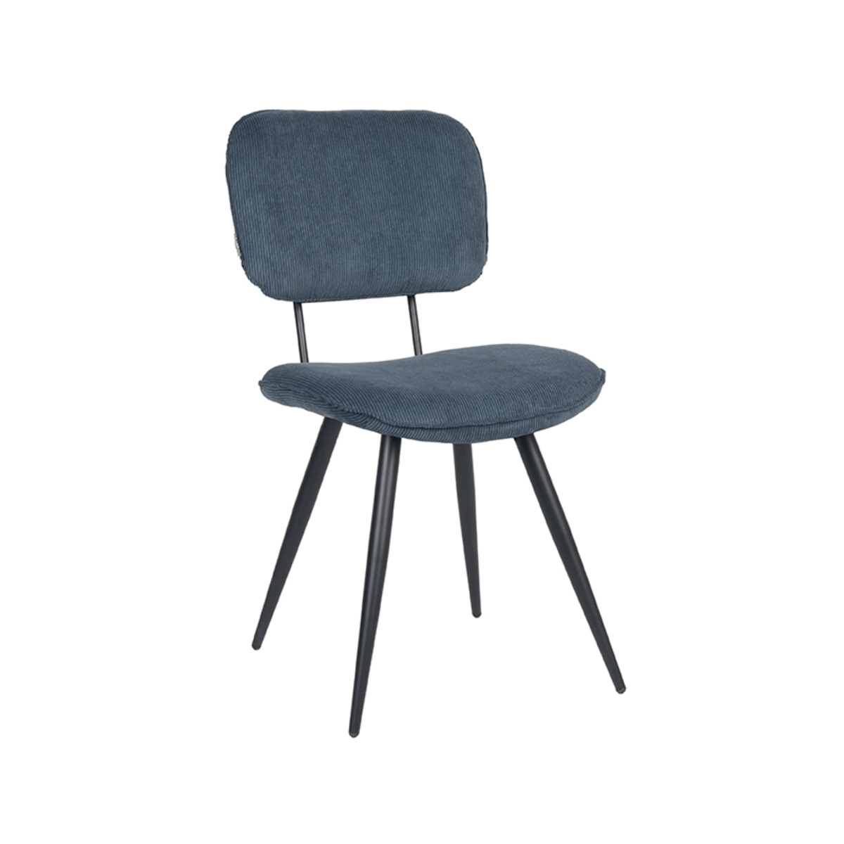 LABEL51 Eetkamerstoel Vic - Blauw - Ribcord