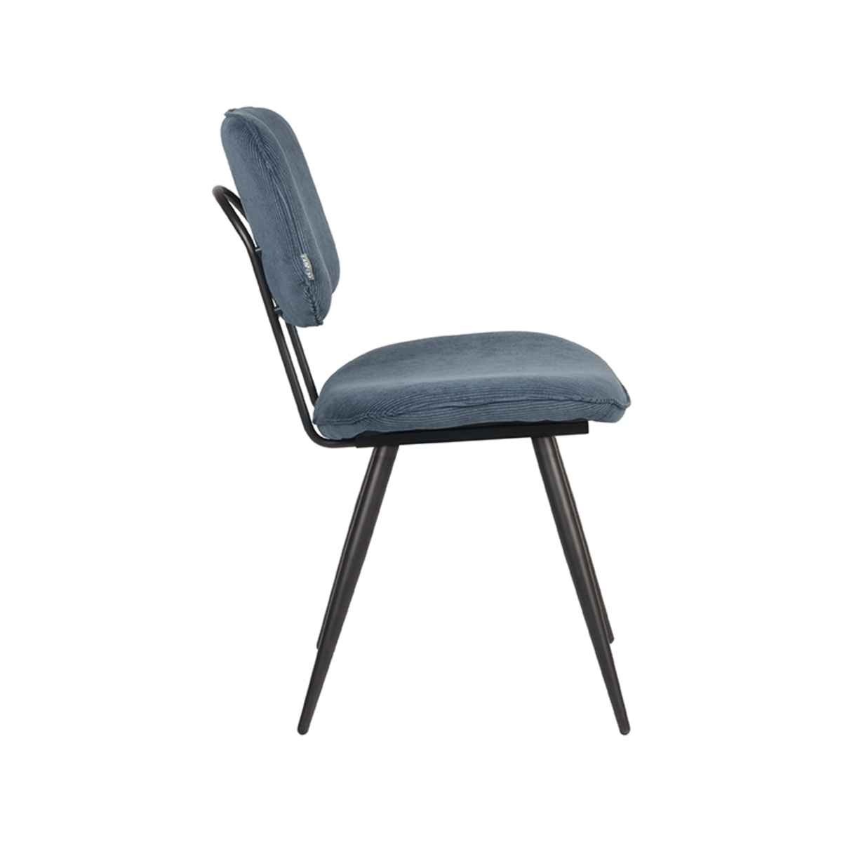 LABEL51 Eetkamerstoel Vic - Blauw - Ribcord