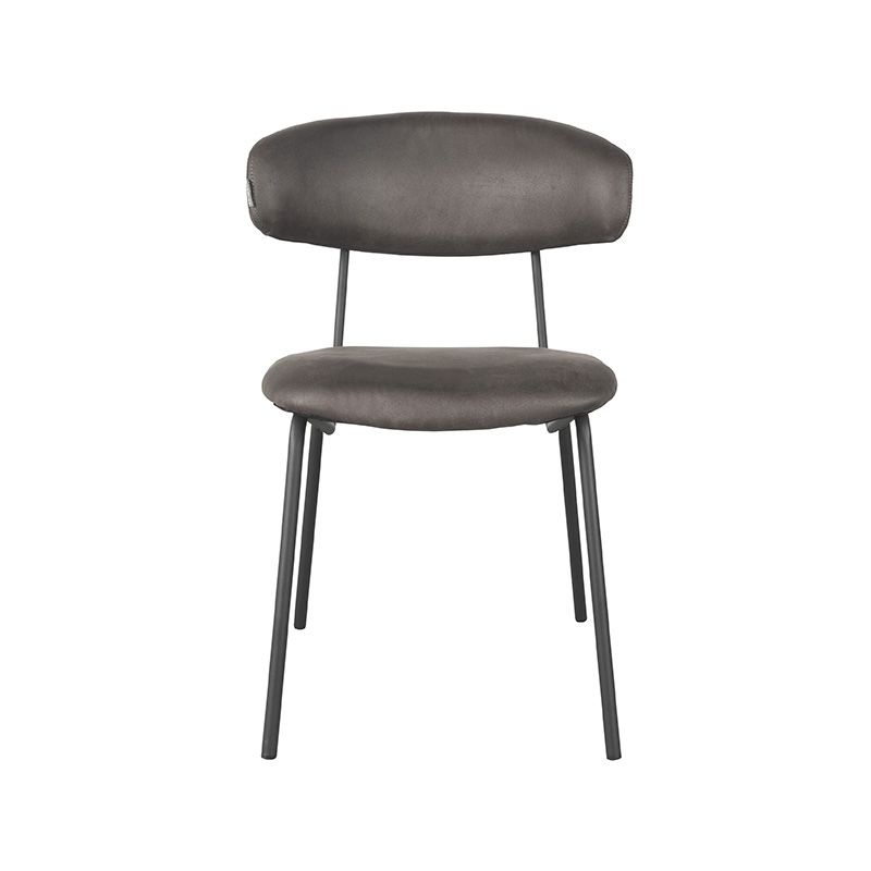 LABEL51 Eetkamerstoel Zack - Antraciet - Micro Suede
