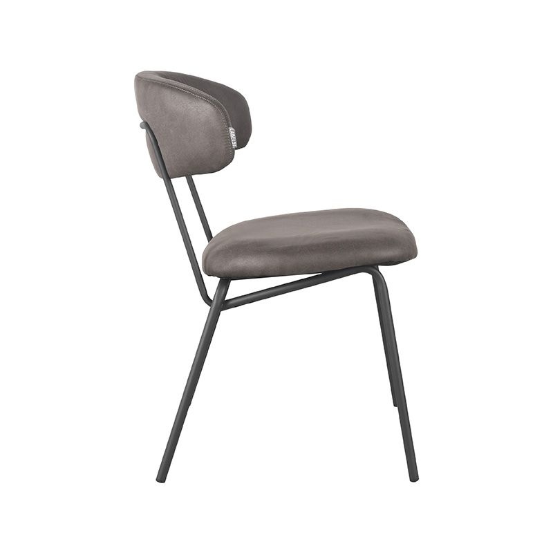 LABEL51 Eetkamerstoel Zack - Antraciet - Micro Suede