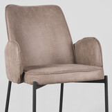 LABEL51 Eetkamerstoel Joni - Taupe - Micro Suede - set van 2