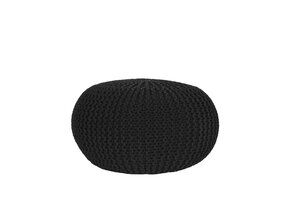 LABEL51 Poef Knitted - Zwart - Katoen - L