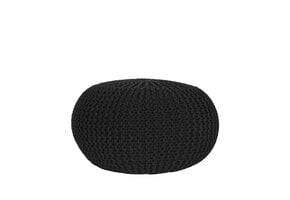 LABEL51 - Poefs Knitted - Zwart - 70x70x35cm