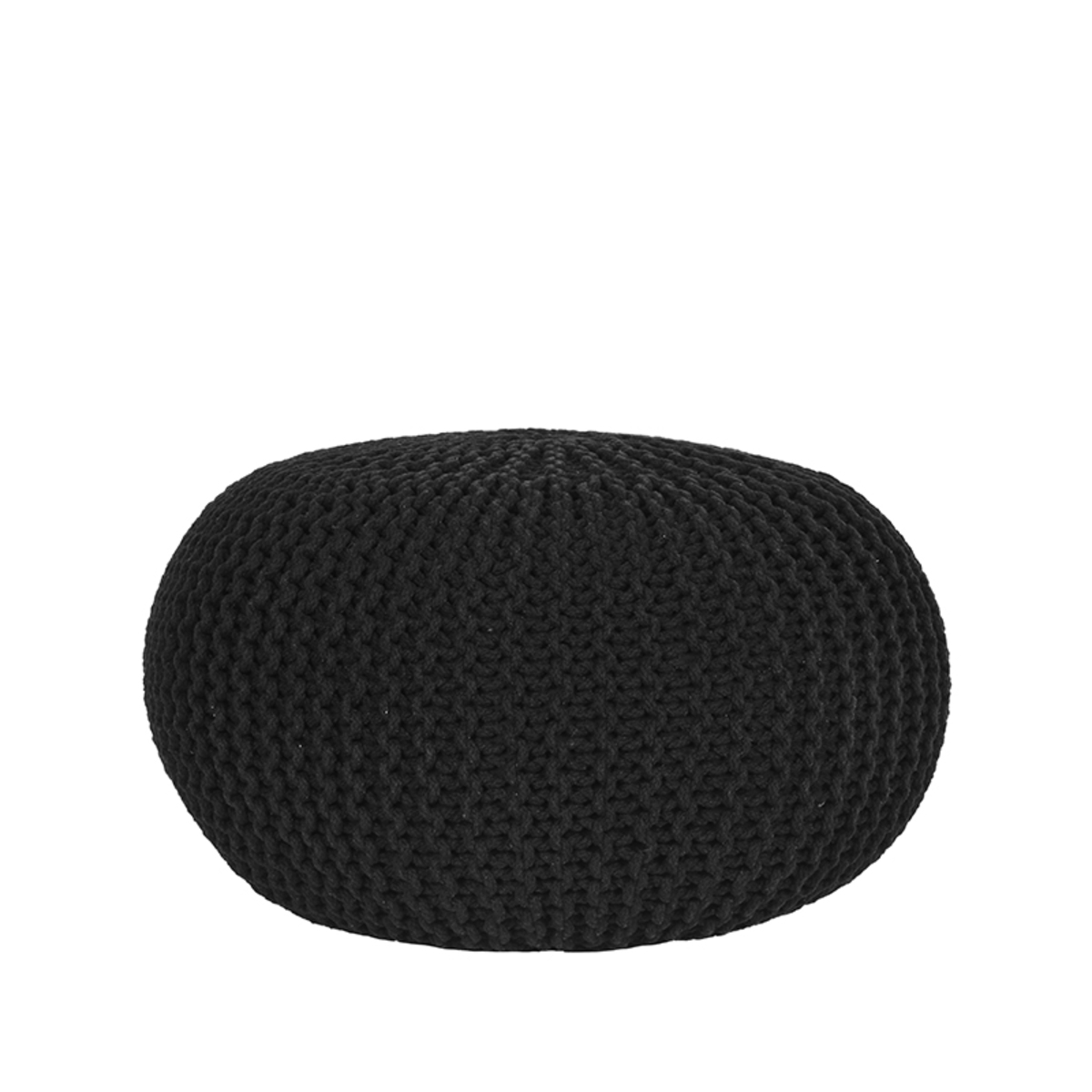 LABEL51 - Poefs Knitted - Zwart - 70x70x35cm
