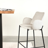 LABEL51 - Barstoel Joni - Creme - 53x51x107cm - Set van 2