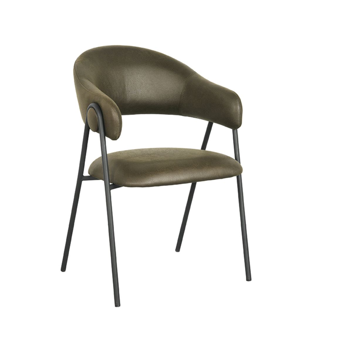 LABEL51 Eetkamerstoel Lowen - Army green - Microfiber