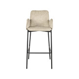 LABEL51 Barkruk Joni - Beige - Fluweel - Zithoogte 78 cm - set van 2