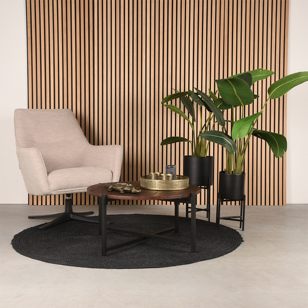 LABEL51 - Salontafel Dox - Bruin - 70x70x35cm