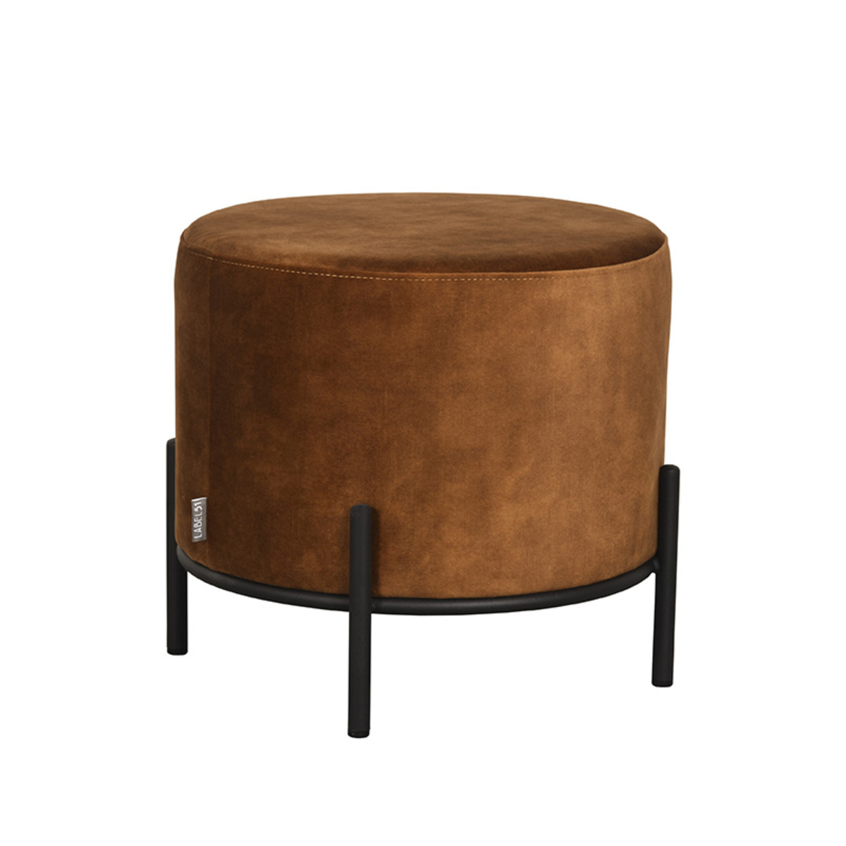 LABEL51 Poef Troy 46x46x41 cm - Oker - Velours - L